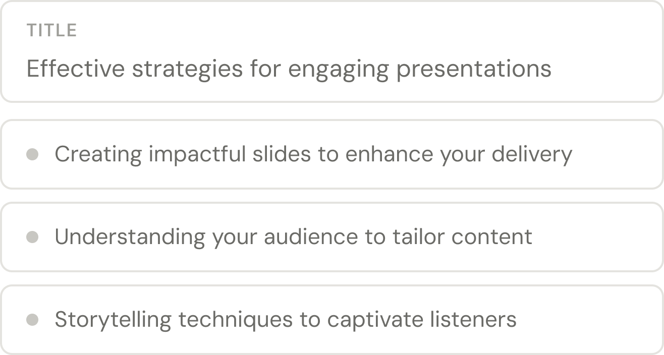 Simply provide a keyword, and the AI ​​writer will offer a variety of creative angles, titles, and outlines to help you quickly develop your ideas.