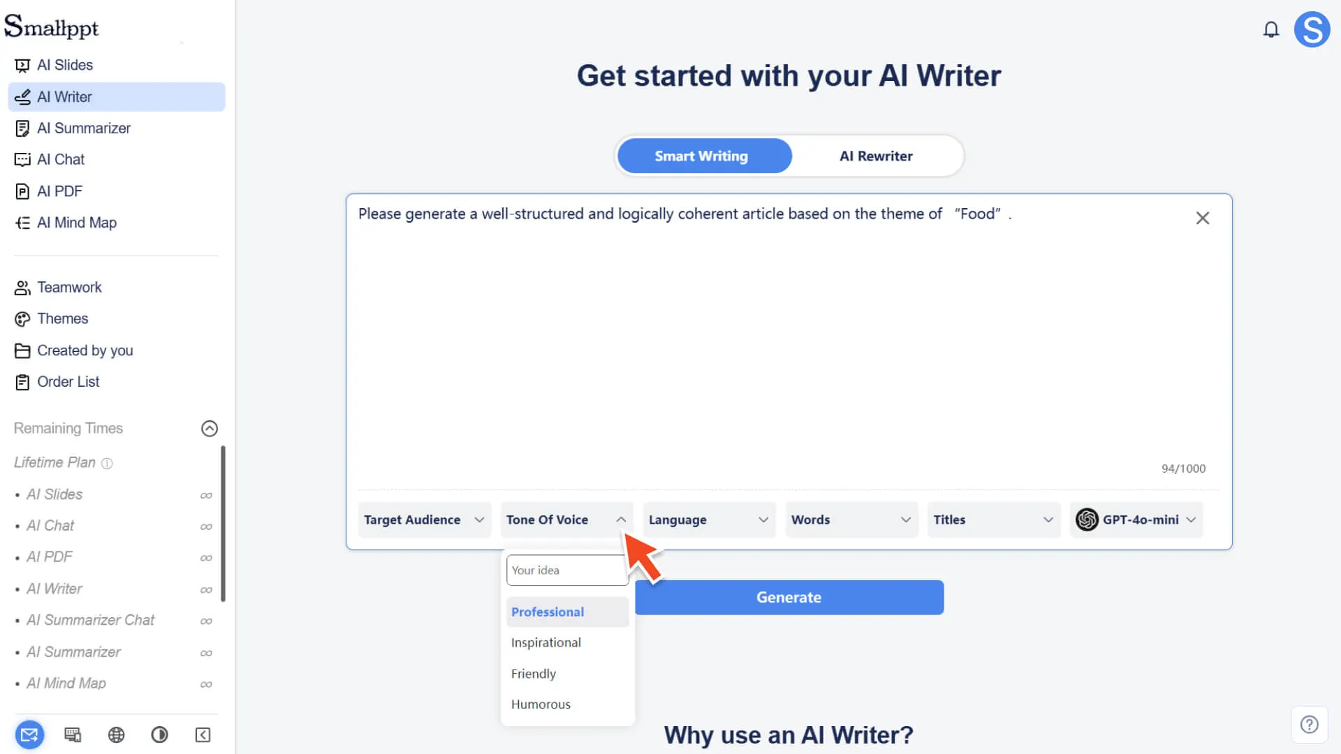 Select settings that match your target audience and style