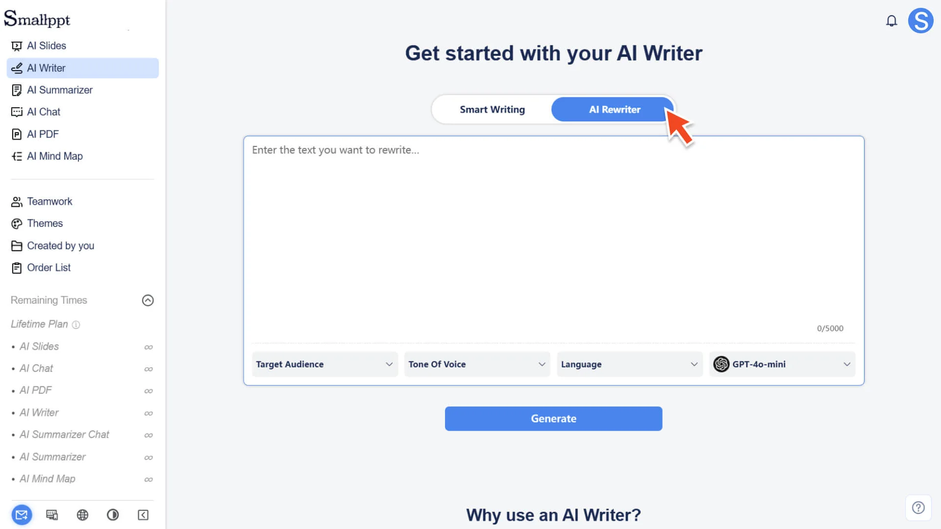 Use Smallppt to rewrite your content