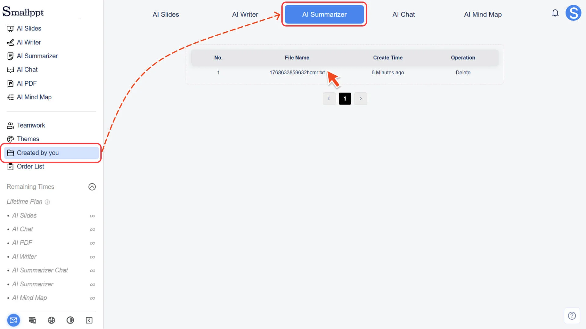 View your creation history in “Created by You”