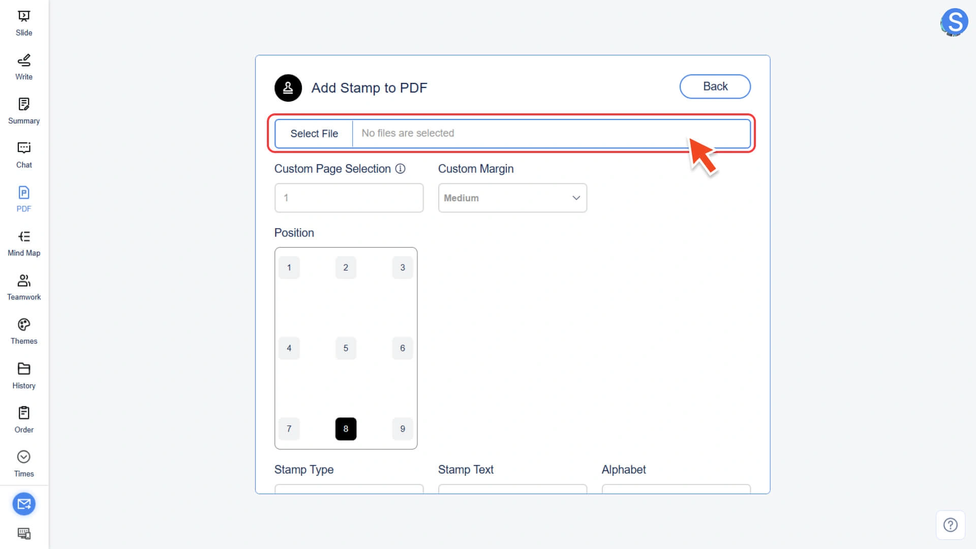 Upload a PDF file