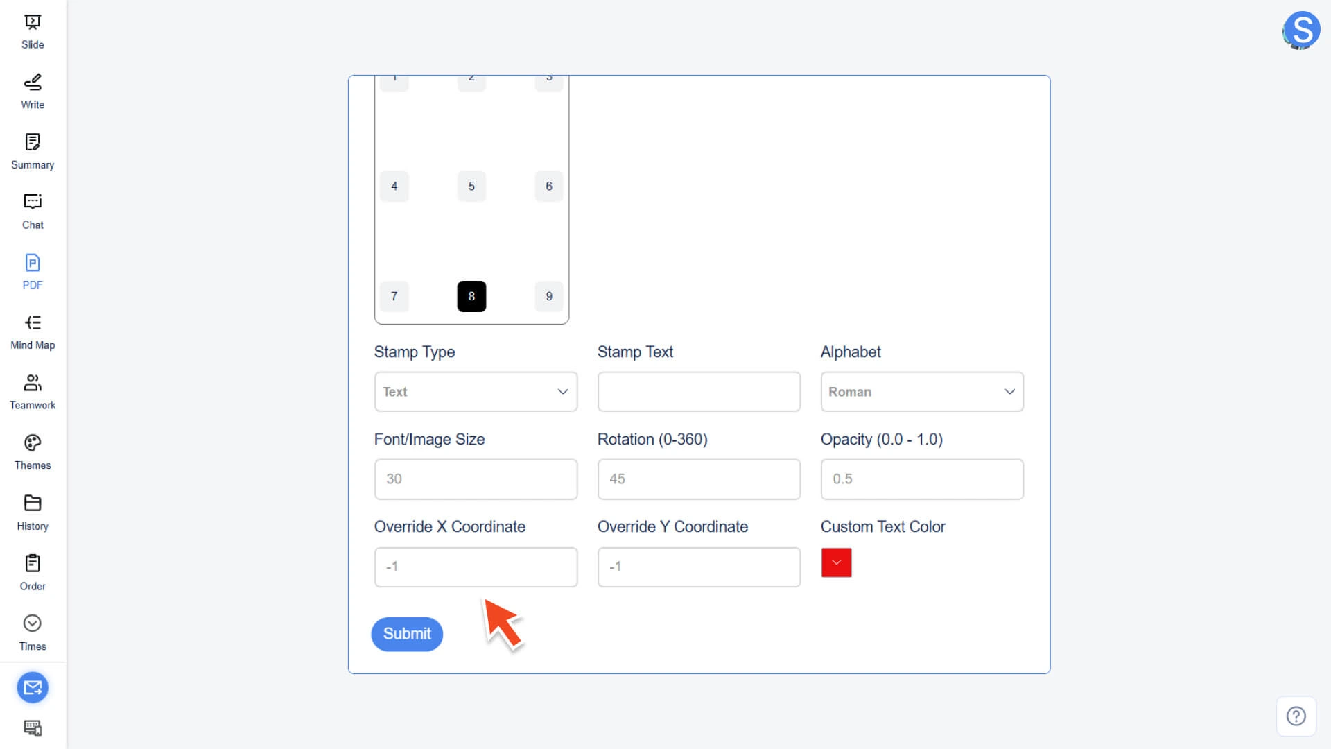 Export the stamped PDF file