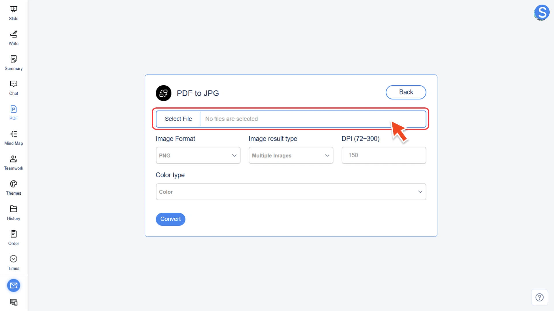 Upload a PDF file