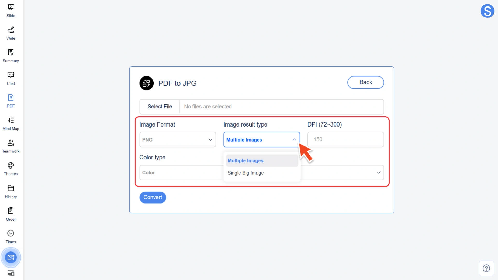 Customize image output settings