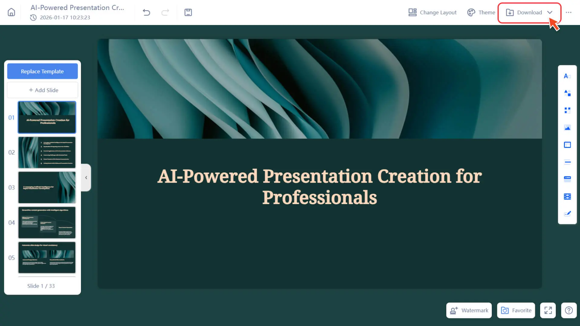 Click the Download button in Smallppt