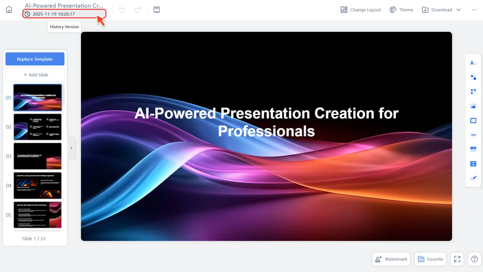 Click version history in the top left to restore the previous version