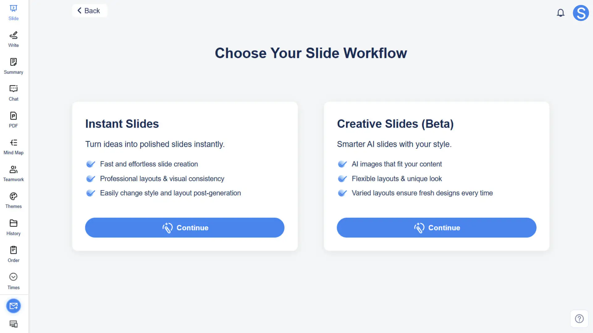 Choose your presentation workflow