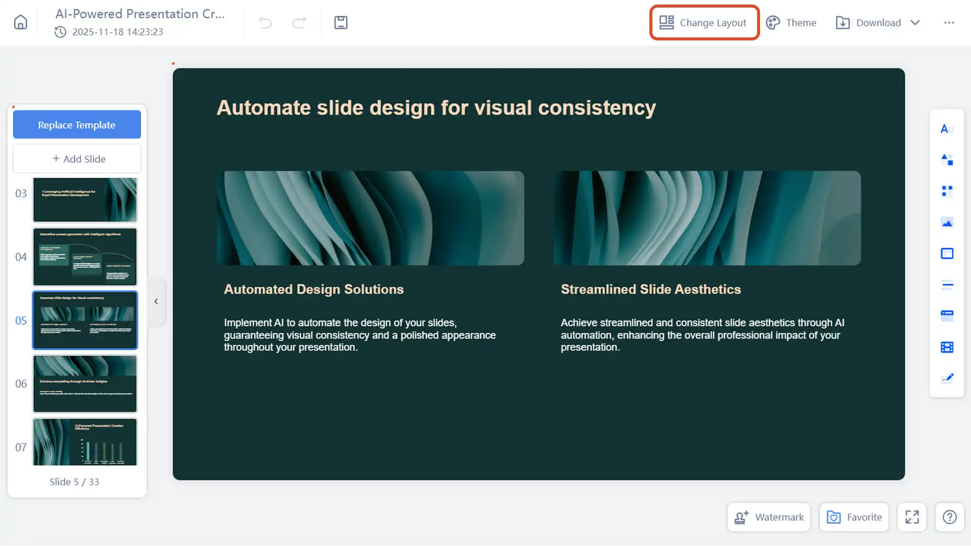 Edit and refine your slides