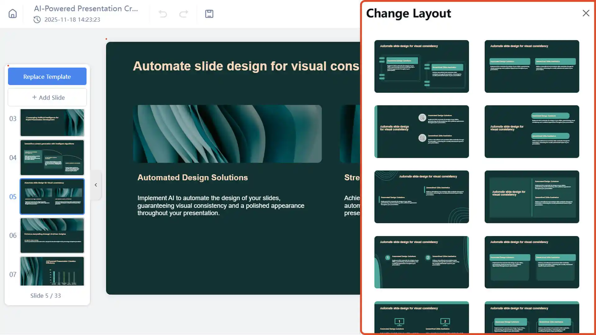 Set slide layouts in Smallppt