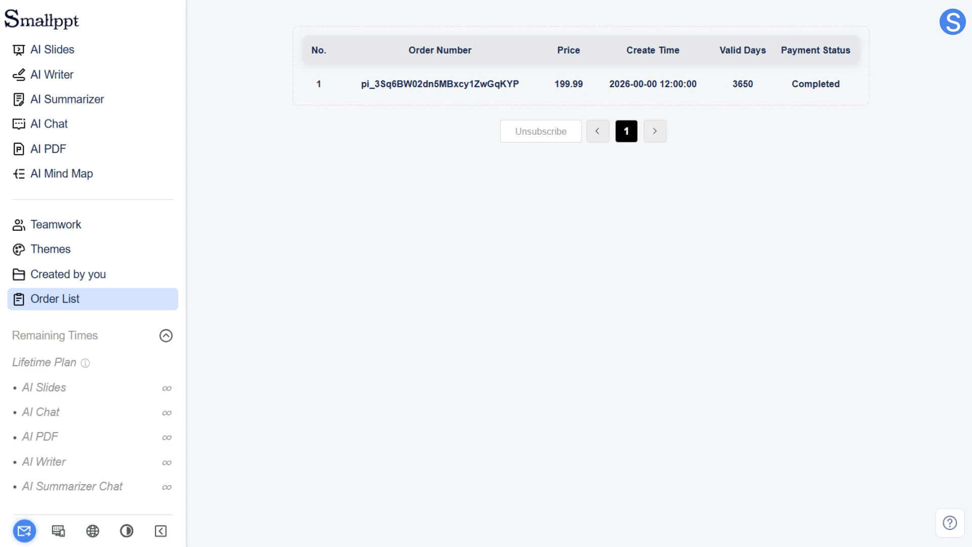 View your subscription history