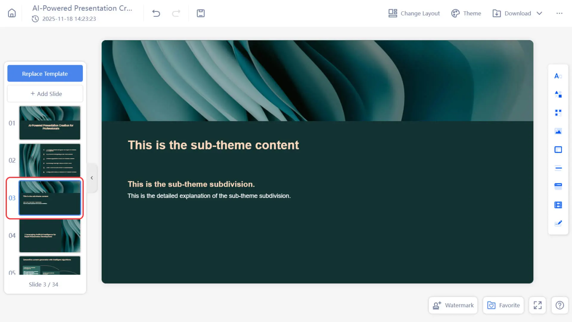 Quickly insert the selected slide