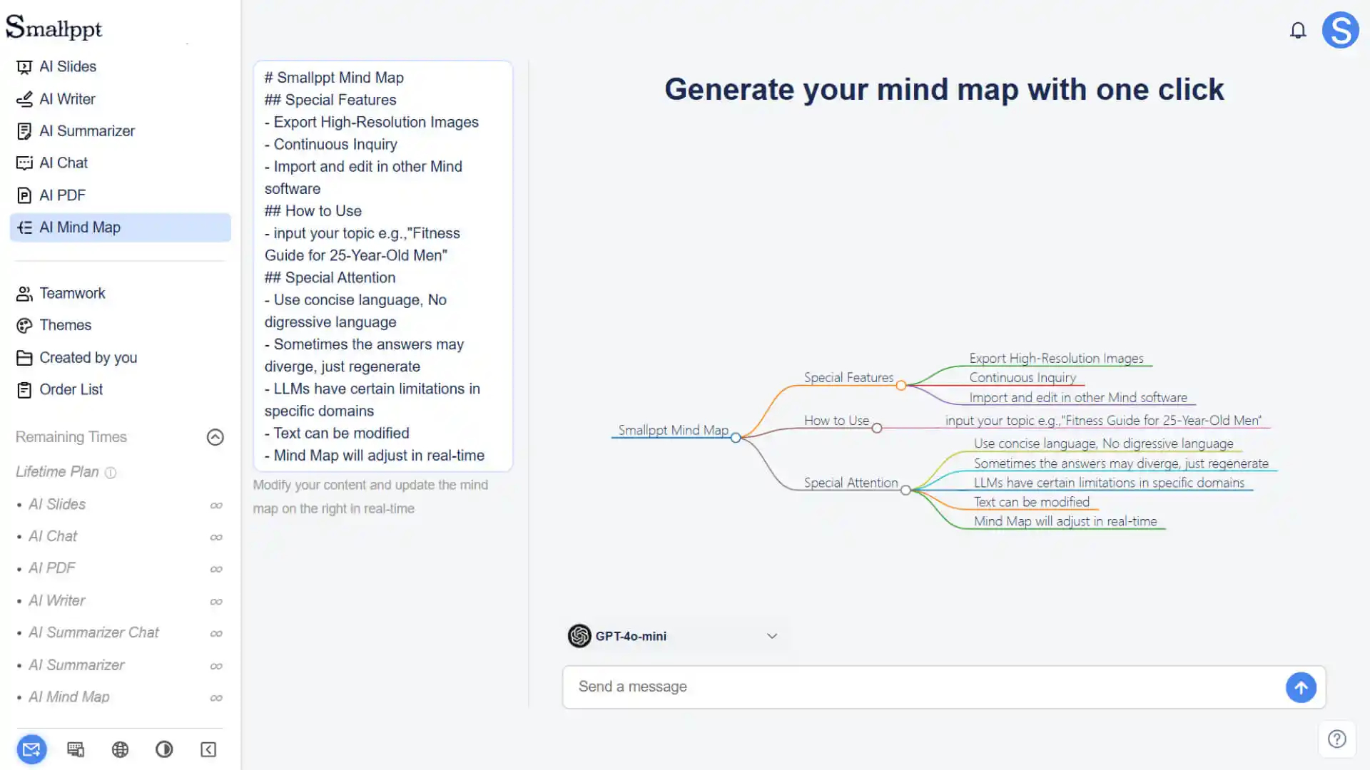 AI Mind Map for brainstorming ideas