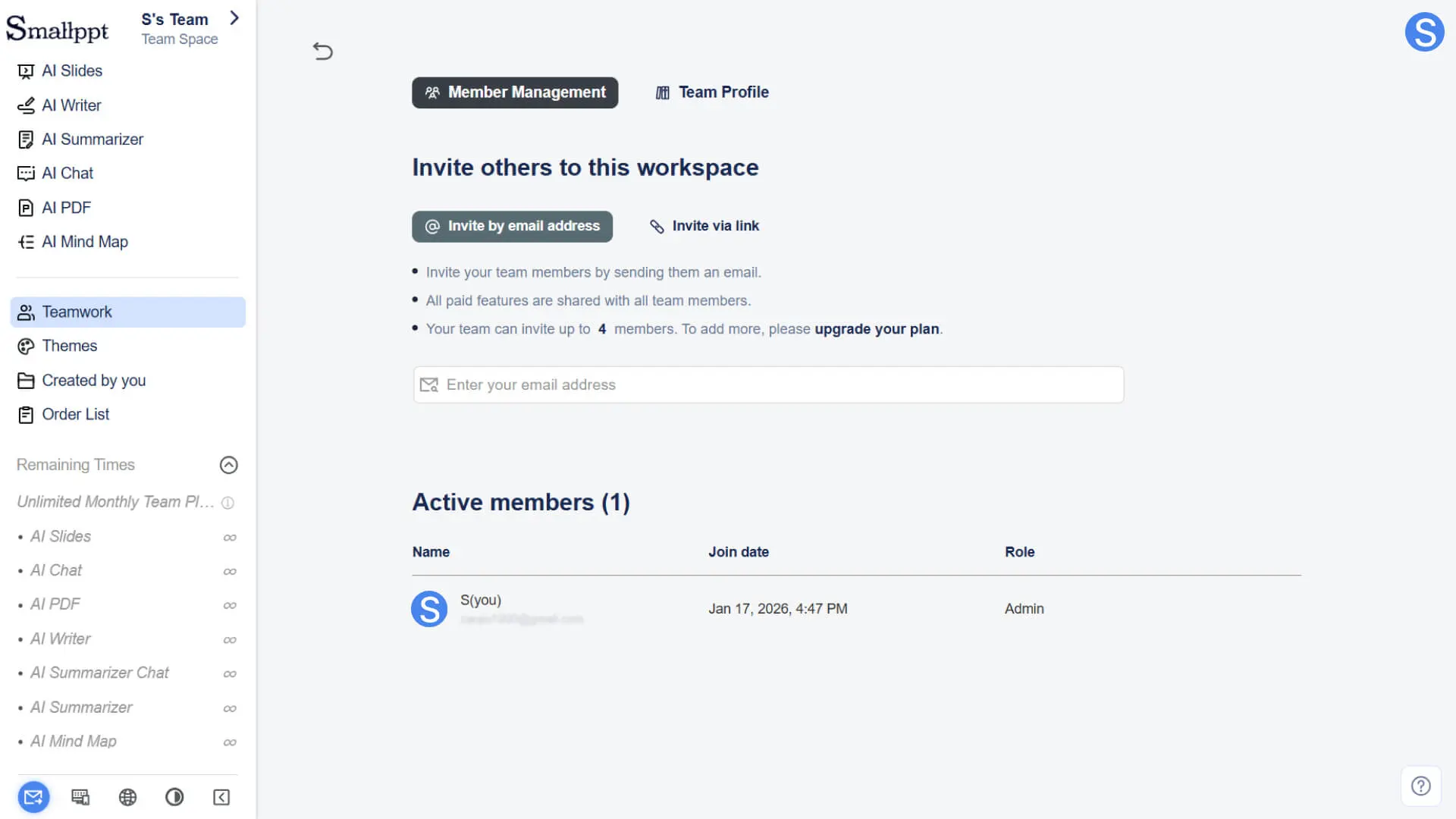 Manage your team centrally in Smallppt