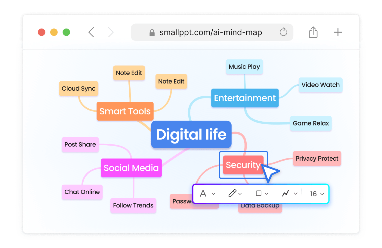 Transform your concepts into interactive mind maps quickly with Smallppt